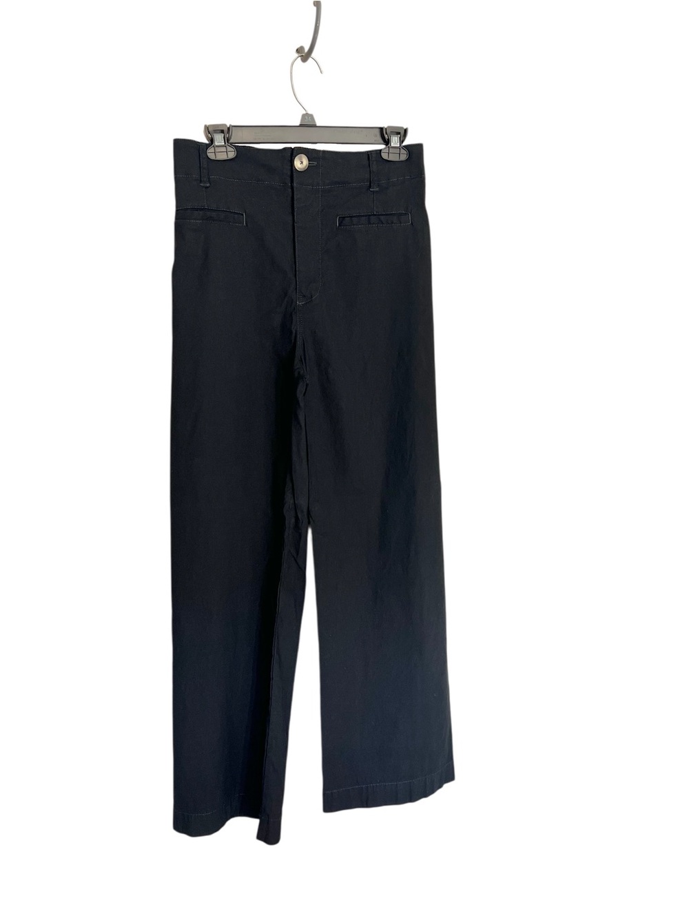Anthropologie Colette High-Rise Wide-Leg Full-Length Pants Magic Fabric 29 black - Picture 2 of 15